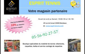 Magasin partenaire:Esprit tennis