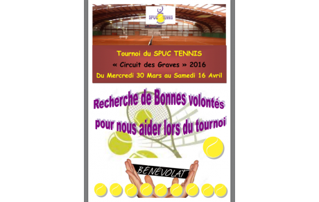 Recherche de volontaires pour le tournoi des Graves