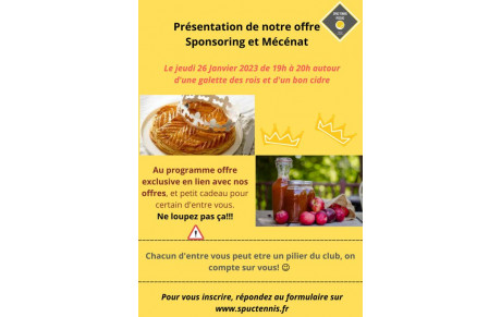 Galette, sponsoring et mécénat  du 12 janvier